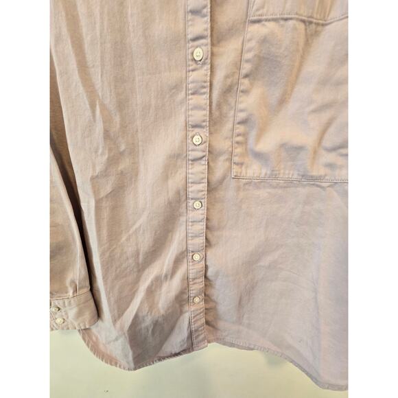 Aerie Boyfriend Oversized Button Down Shirt Pink Long Sleeve Size Large NWOT - Picture 4 of 10